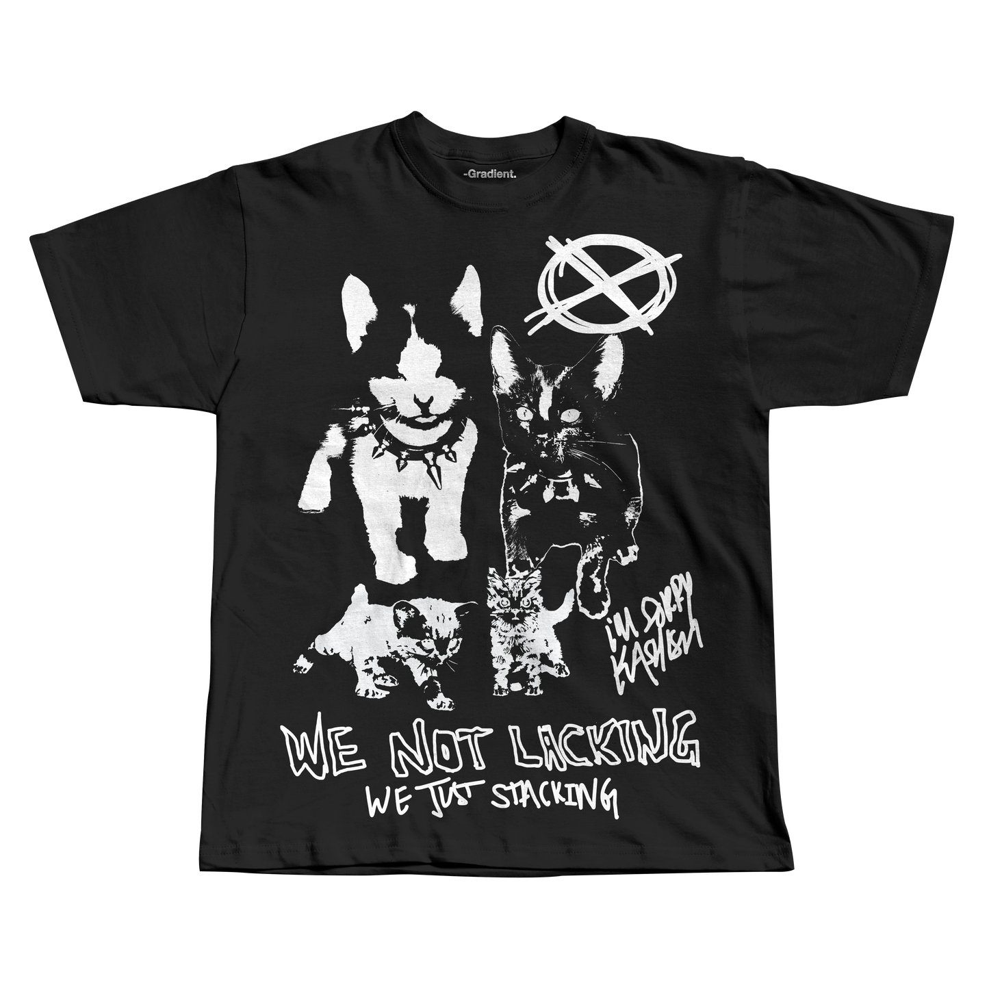 We Stacking - Goth Cats - Oversized T-Shirt - Gradient