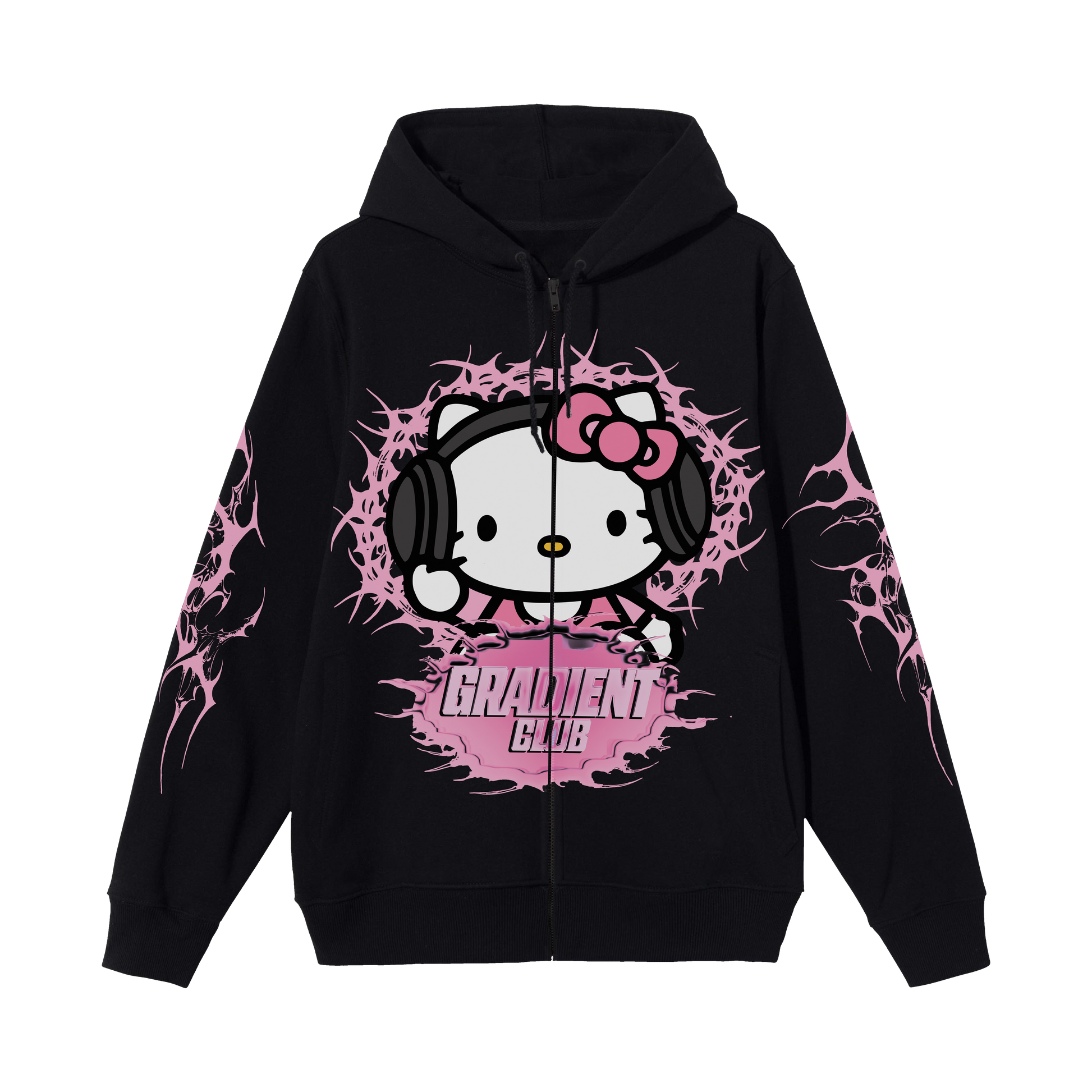 Hello Kitty Zipper Hoodie Stylish Cozy – Gradient - Main Image