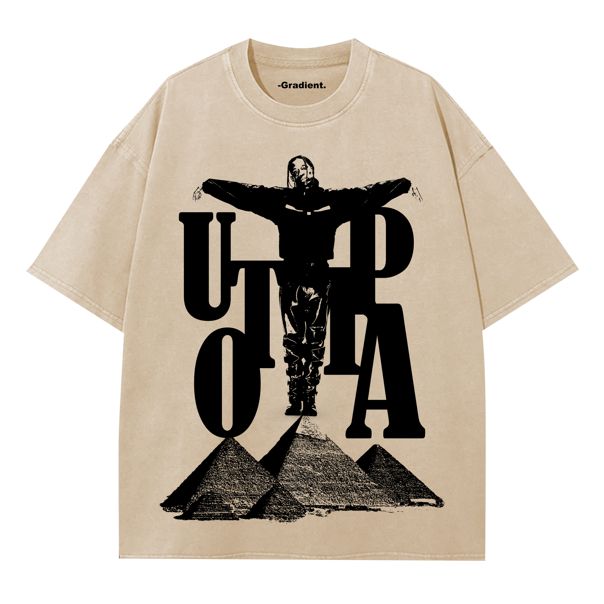Travis Scott UTOPIA Beige Oversized T-Shirt – Gradient