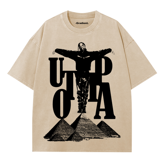 Travis Scott UTOPIA - Beige Oversized T-Shirt