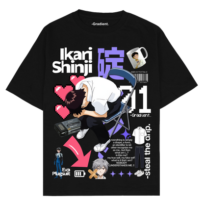 Shinji Ikari " Neon Genesis Evangelion" - Oversized T-Shirt