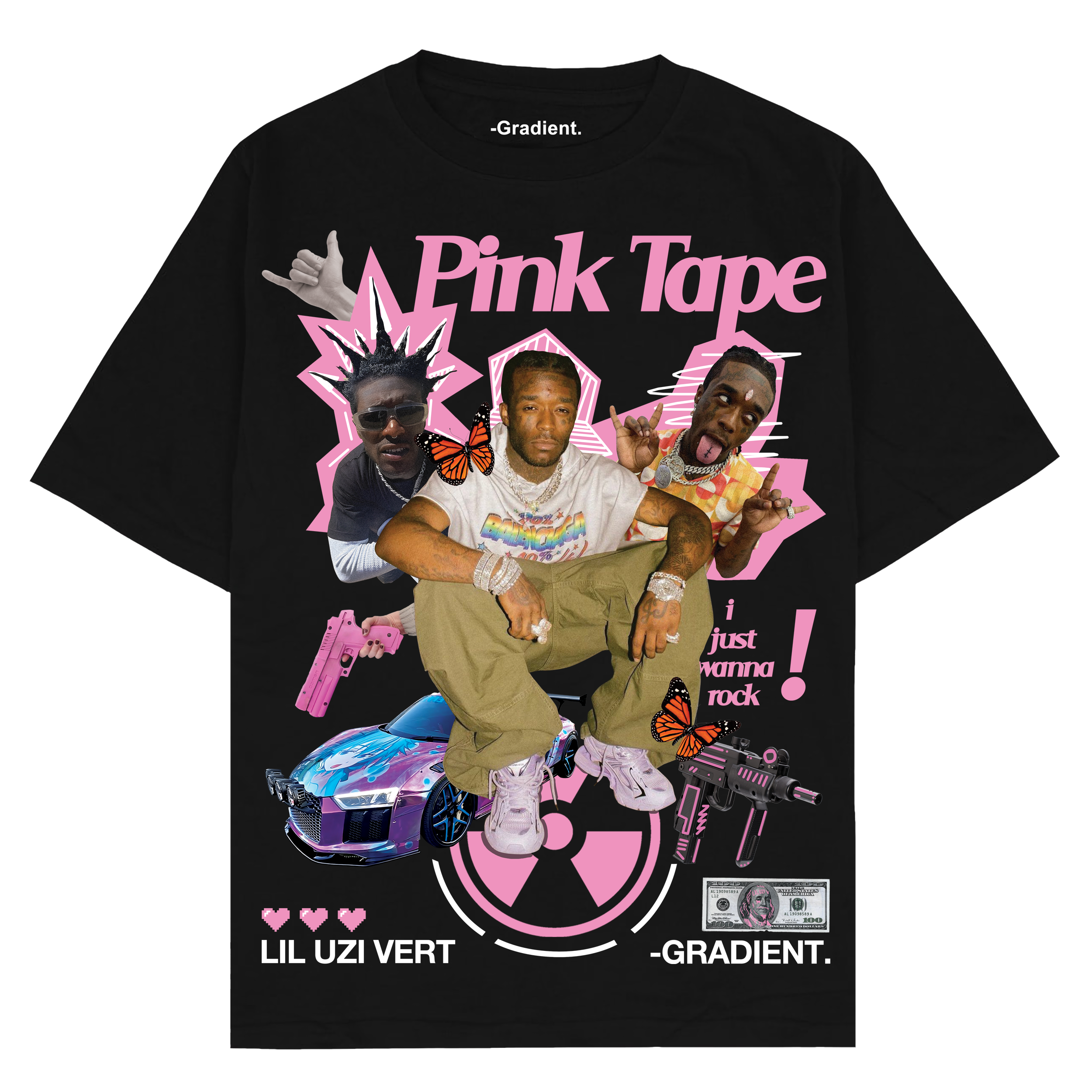 Pink Tape "Lil Uzi Vert" 2023 - Oversized T-Shirt – Gradient