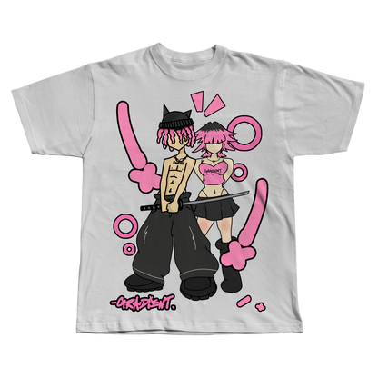 Pink Y2K Duo - Oversized T-Shirt